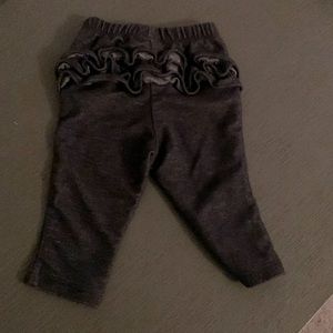 Old navy pants with ruffles on the bottom, 3-6 month, jeans